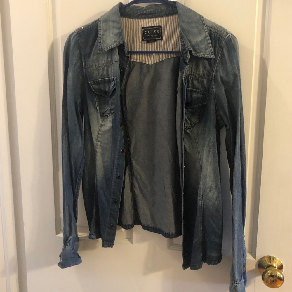 Guess jean button up